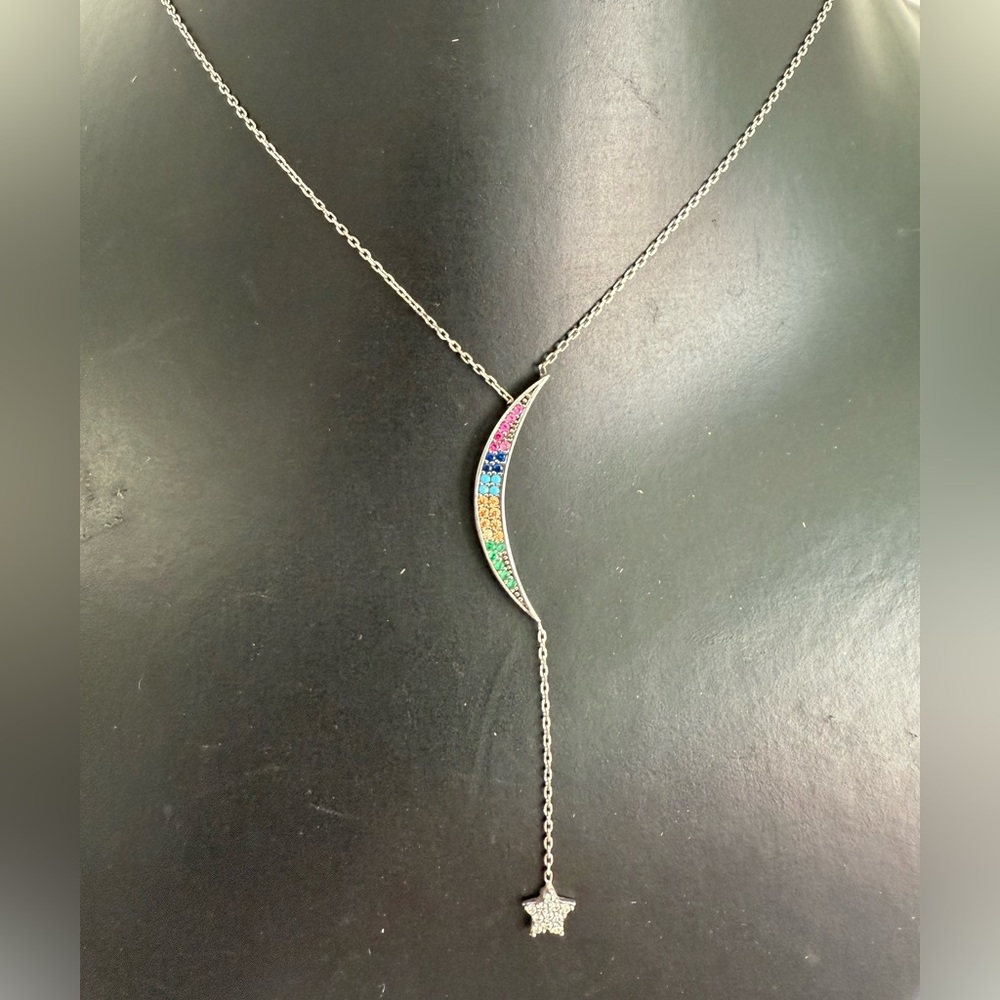 Rainbow Crescent Moon + Star Lariat 🌜⭐️🌈